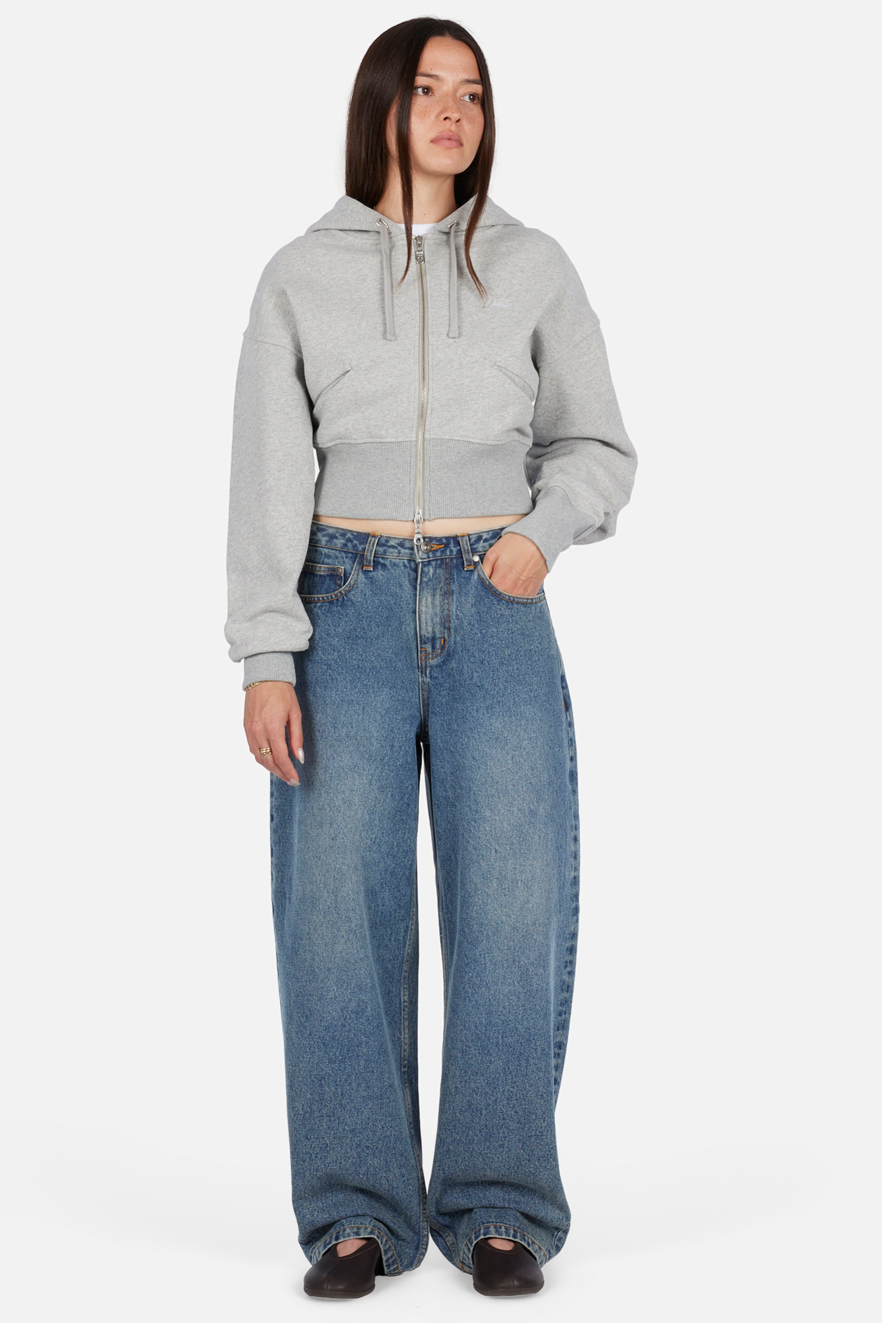 Pantalon en Denim Baggy pour Femme - Indigo Délavé