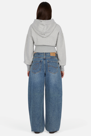 Pantalon en Denim Baggy pour Femme - Indigo Délavé