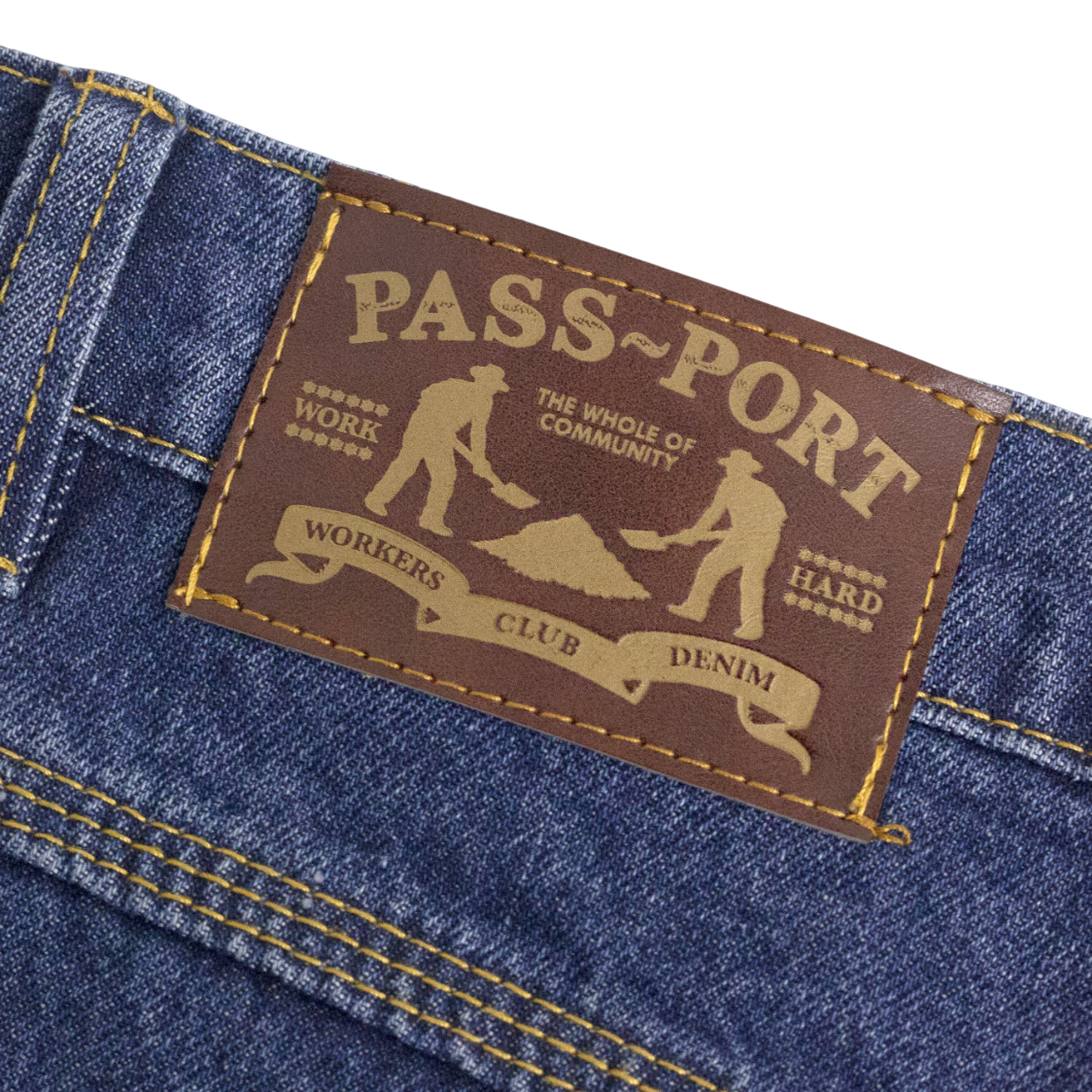 Workers Club Short en Jean Denim - Indigo Foncé Délavé