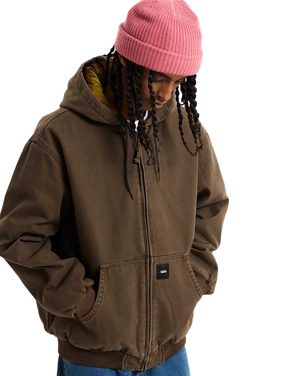 Workwear Canvas Full Zip Jacket - Coal Brown
