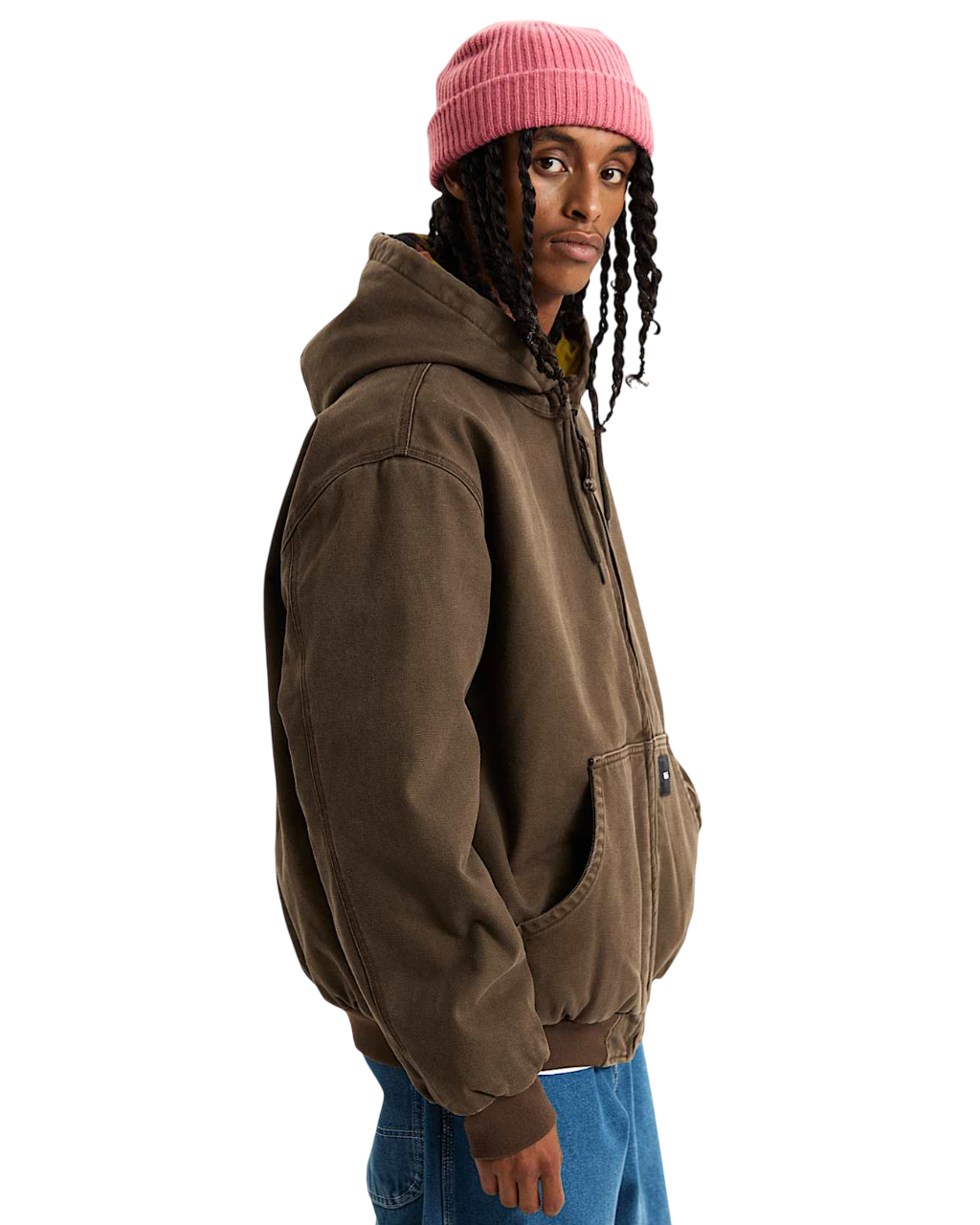 Workwear Canvas Full Zip Jacket - Coal Brown