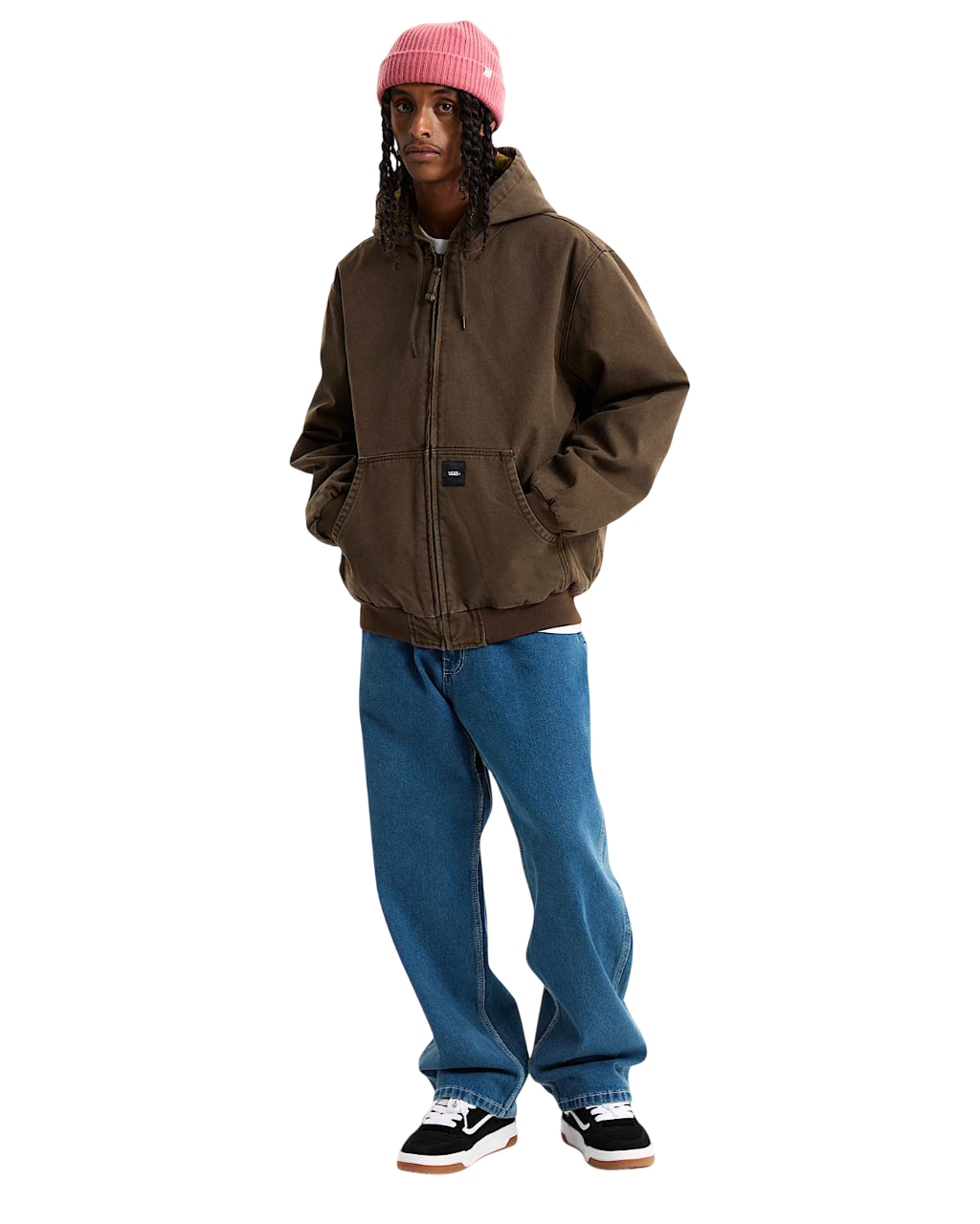 Workwear Canvas Full Zip Jacket - Coal Brown