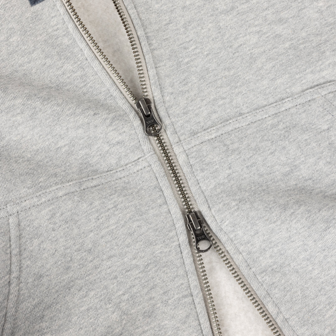Sweat à Capuche Zippé Blocks - Gris Chiné