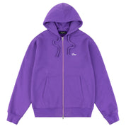 Sweat à capuche zippé cursif - Violet foncé