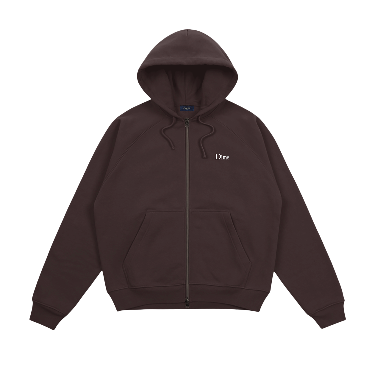 Classic Small Logo Zip Hoodie - Dark Brown