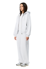 Cursive Small Logo Sweat à Capuche Zippé - Gris Cendré