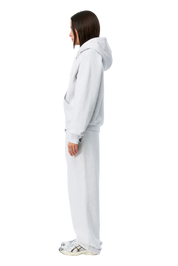 Cursive Small Logo Sweat à Capuche Zippé - Gris Cendré