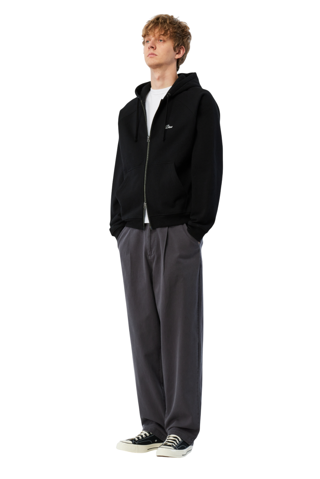 Cursive Small Logo Sweat à Capuche Zippé - Noir