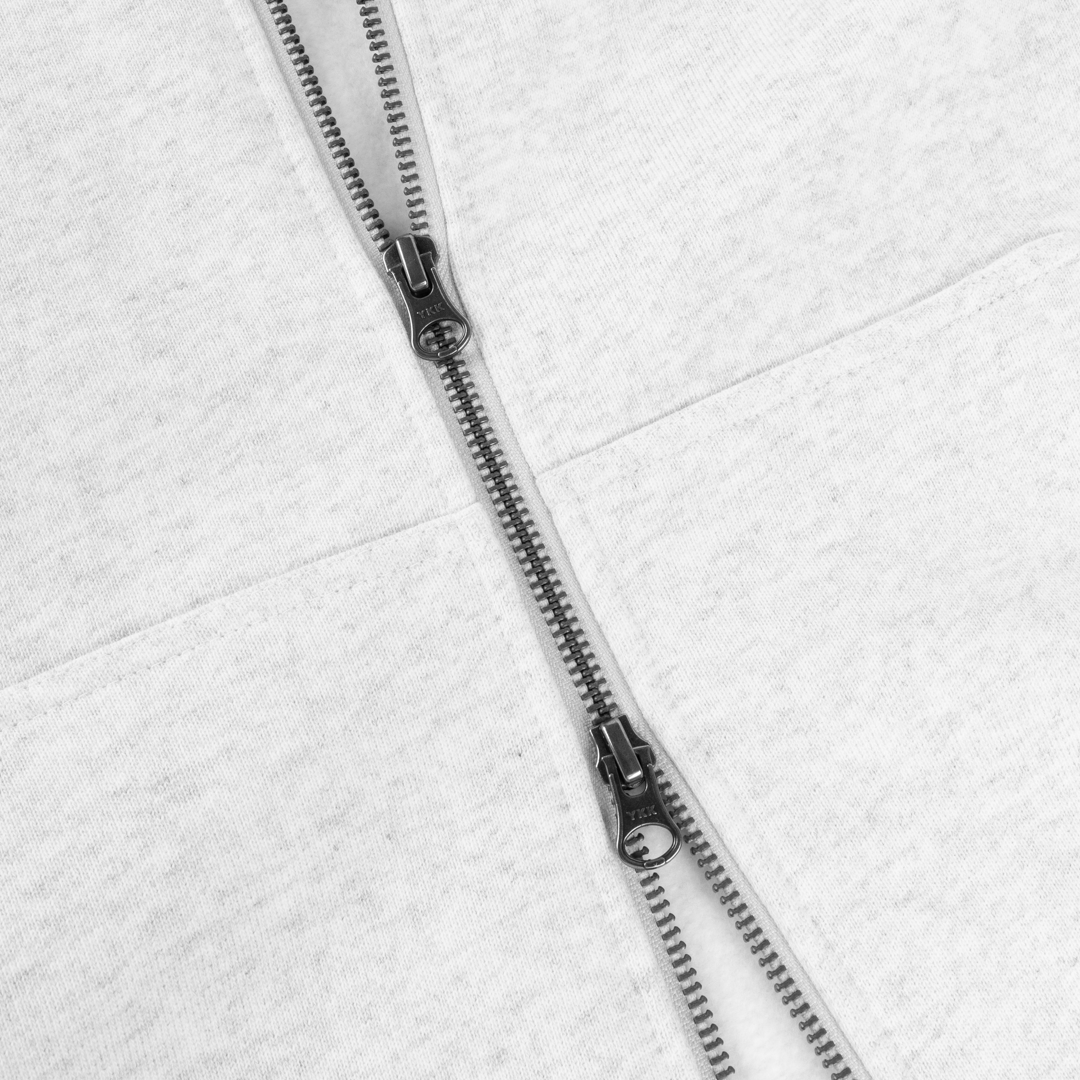 Cursive Small Logo Sweat à Capuche Zippé - Gris Cendré