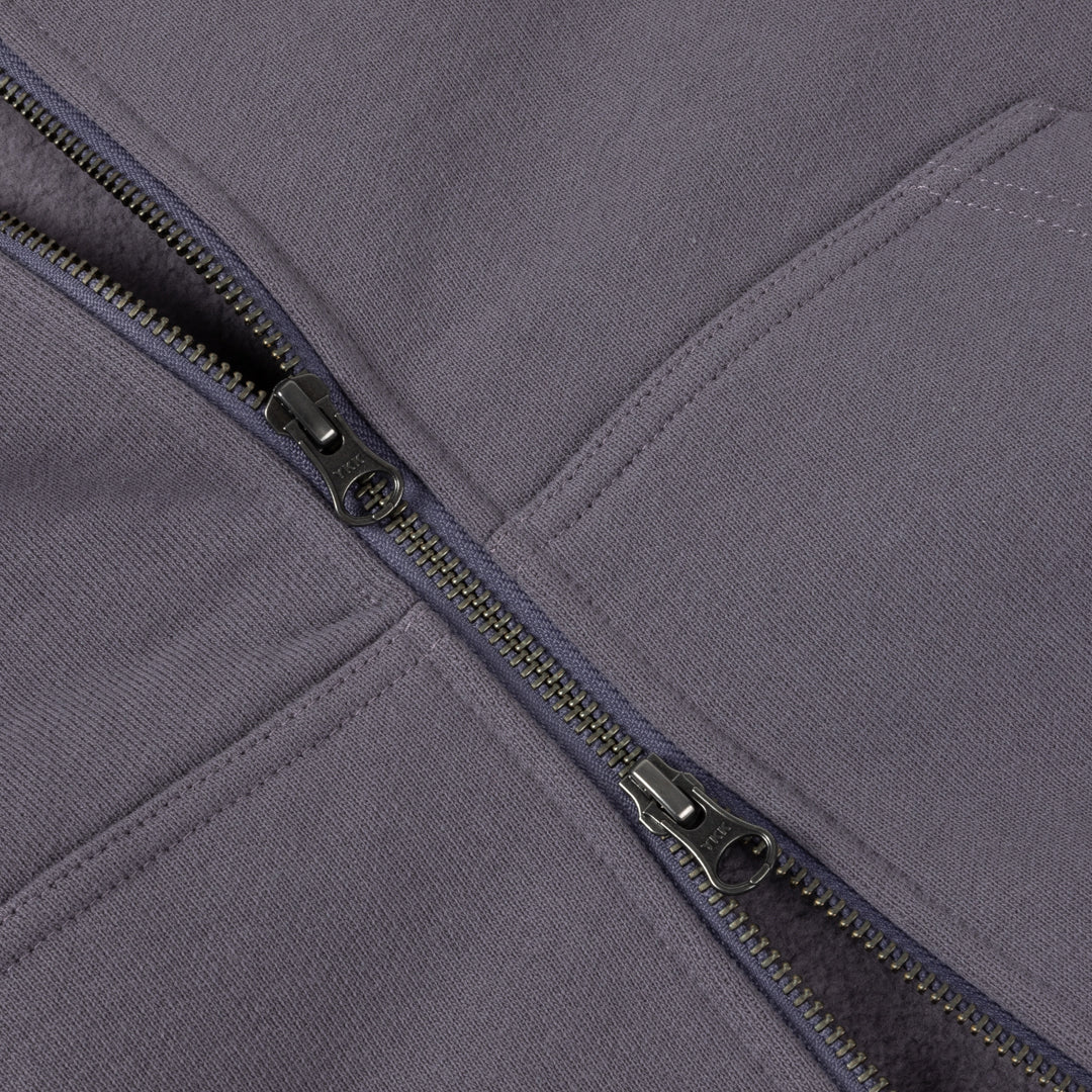 Classic Small Logo Zip Hoodie - Charcoal Grape
