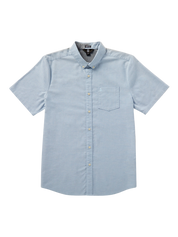 Chemise Oxford à manches courtes Everett - Indigo dévasté