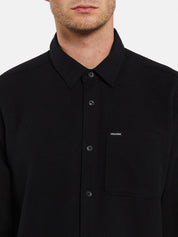 Caden Solid Long Sleeve Shirt - Black