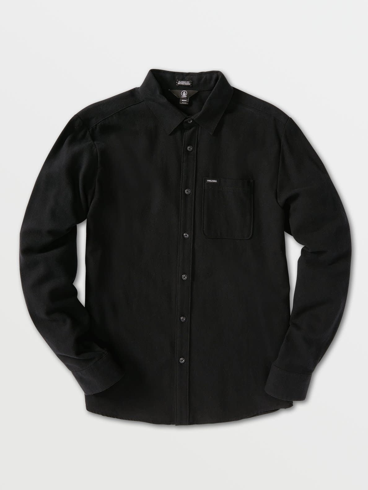 Caden Solid Long Sleeve Shirt - Black