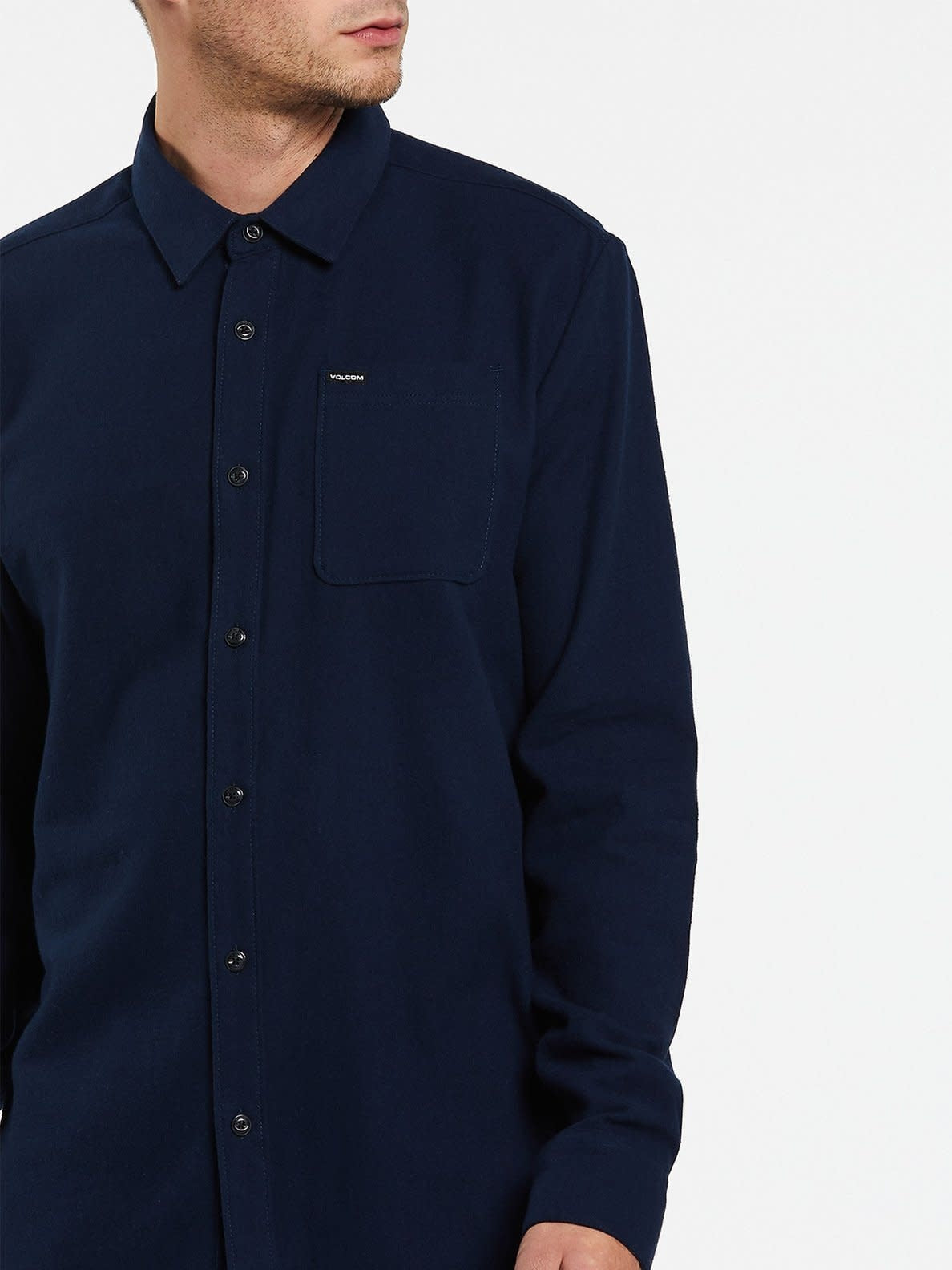 Caden Solid Long Sleeve Shirt - Navy