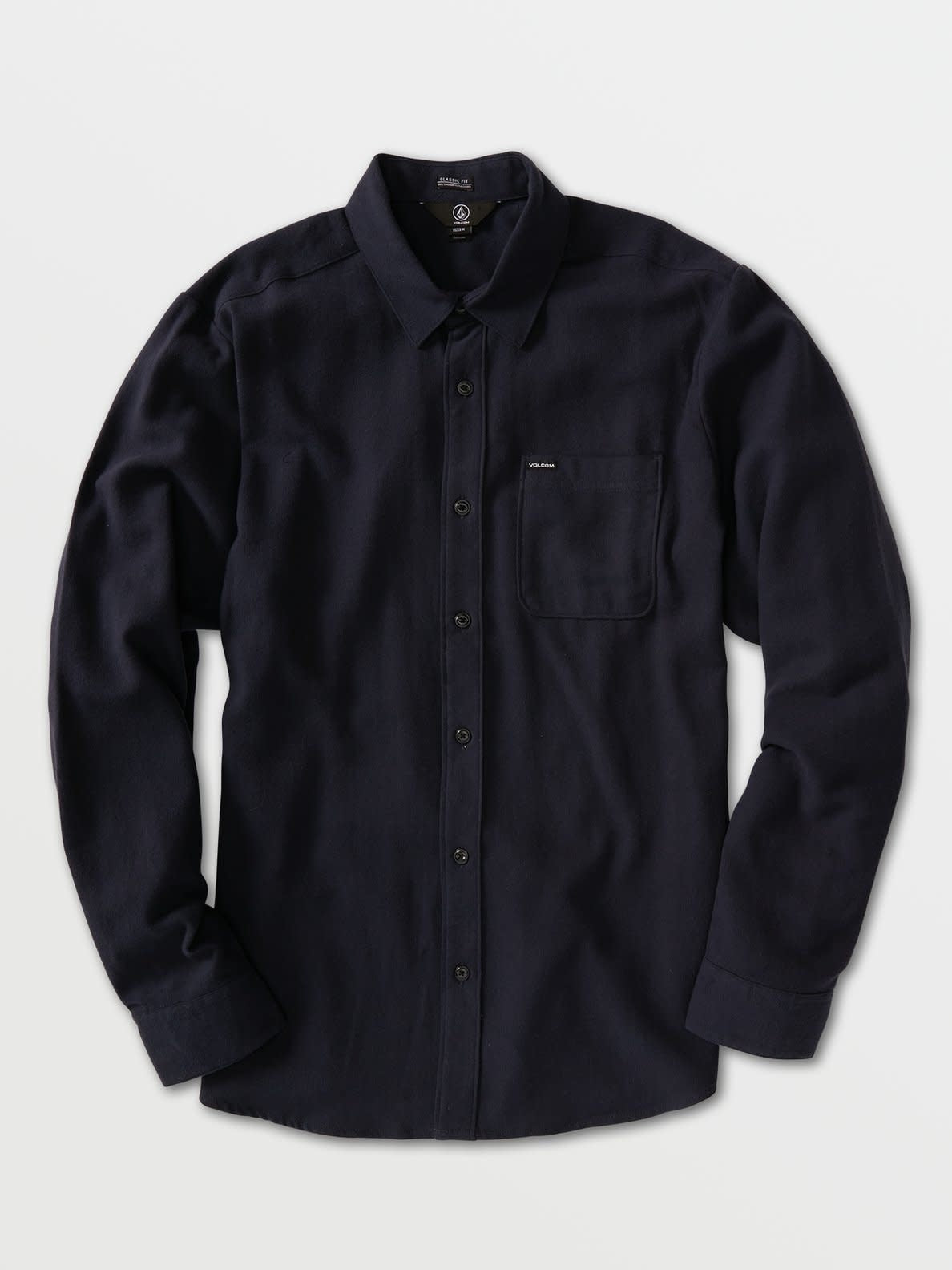 Caden Solid Long Sleeve Shirt - Navy