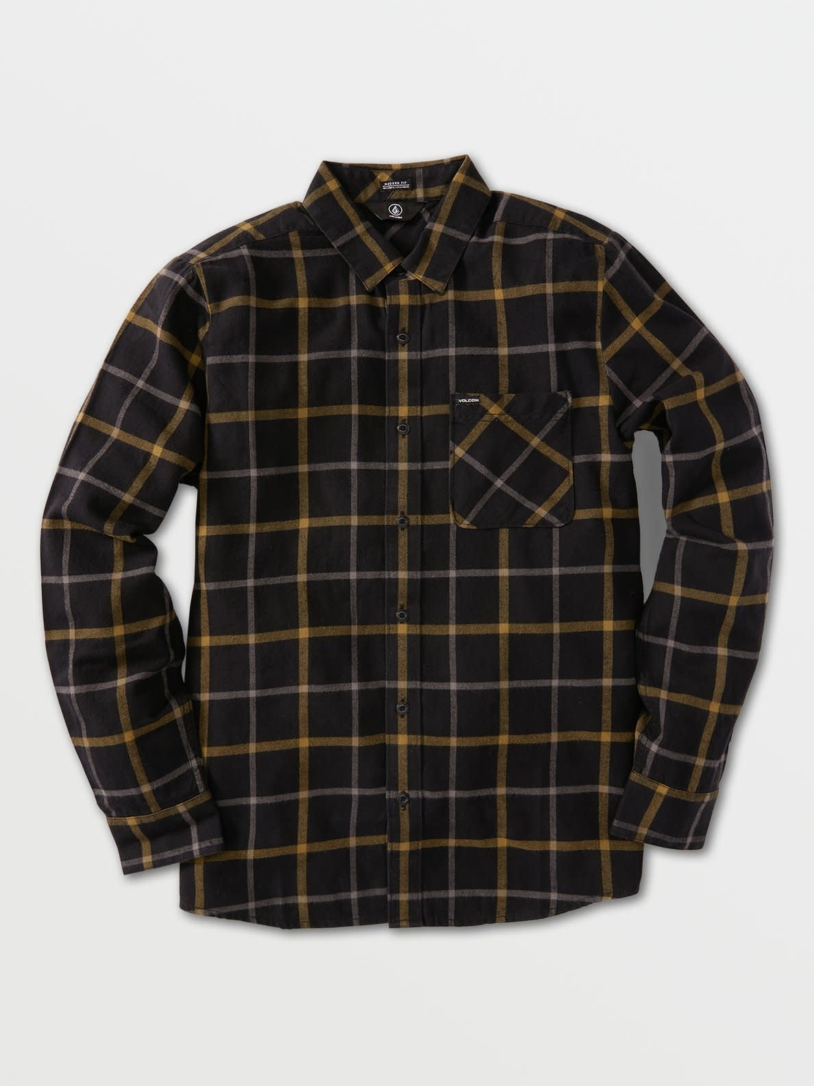 Caden Plaid Long Sleeve Flannel - Black