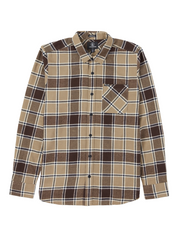 Caden Plaid Long Sleeve Flannel - Khaki