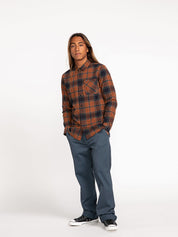 Caden Plaid Long Sleeve Flannel - Mocha