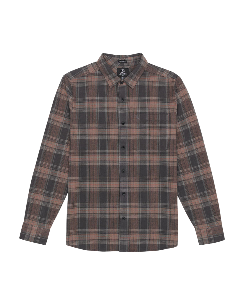 Baystone Long Sleeve Flannel Shirt - Asphalt Black