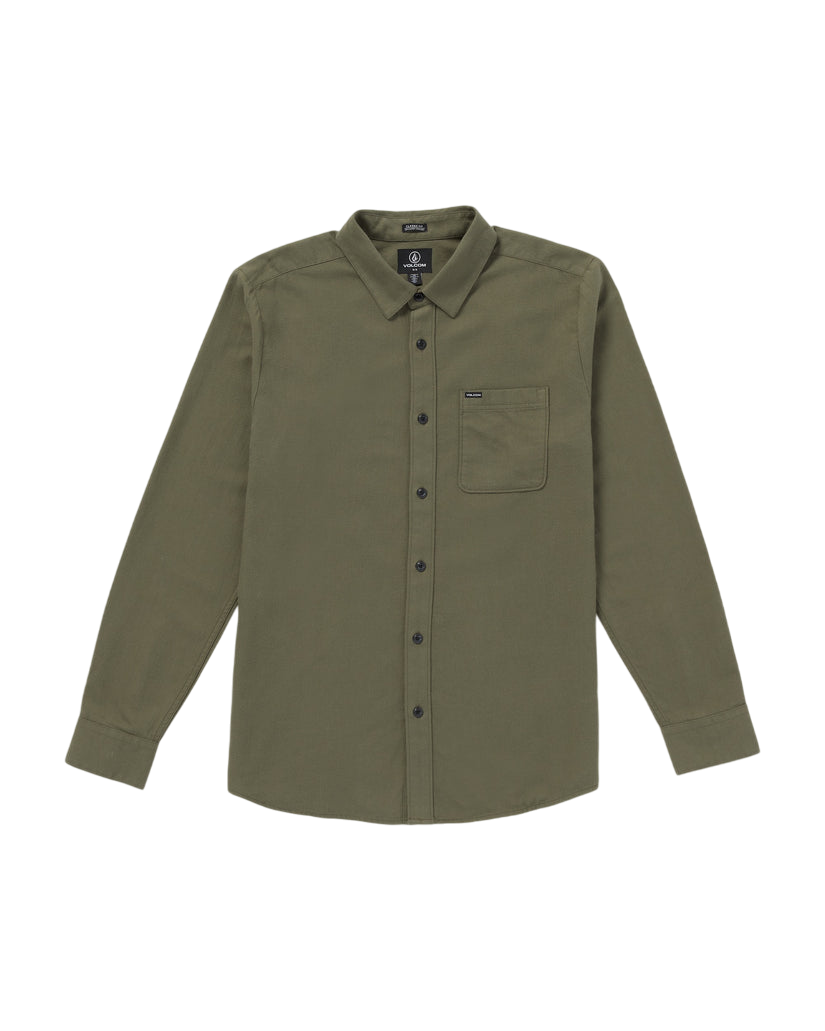 Caden Solid Long Sleeve Shirt - Winter Moss