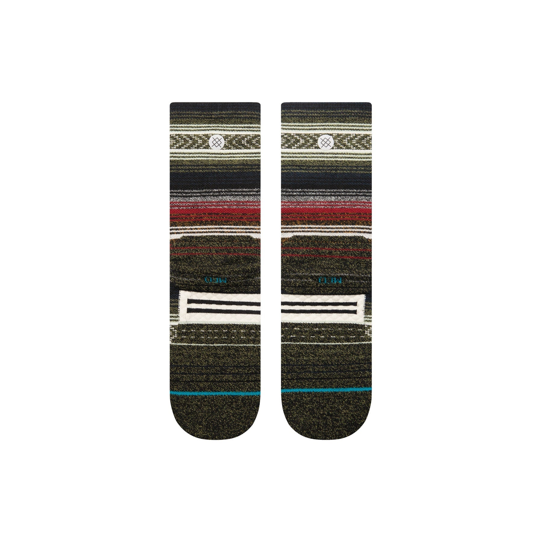 Mid Wool Crew Socks - Blackred