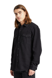 Wayne Stretch L/S Woven Shirt - Washed Black