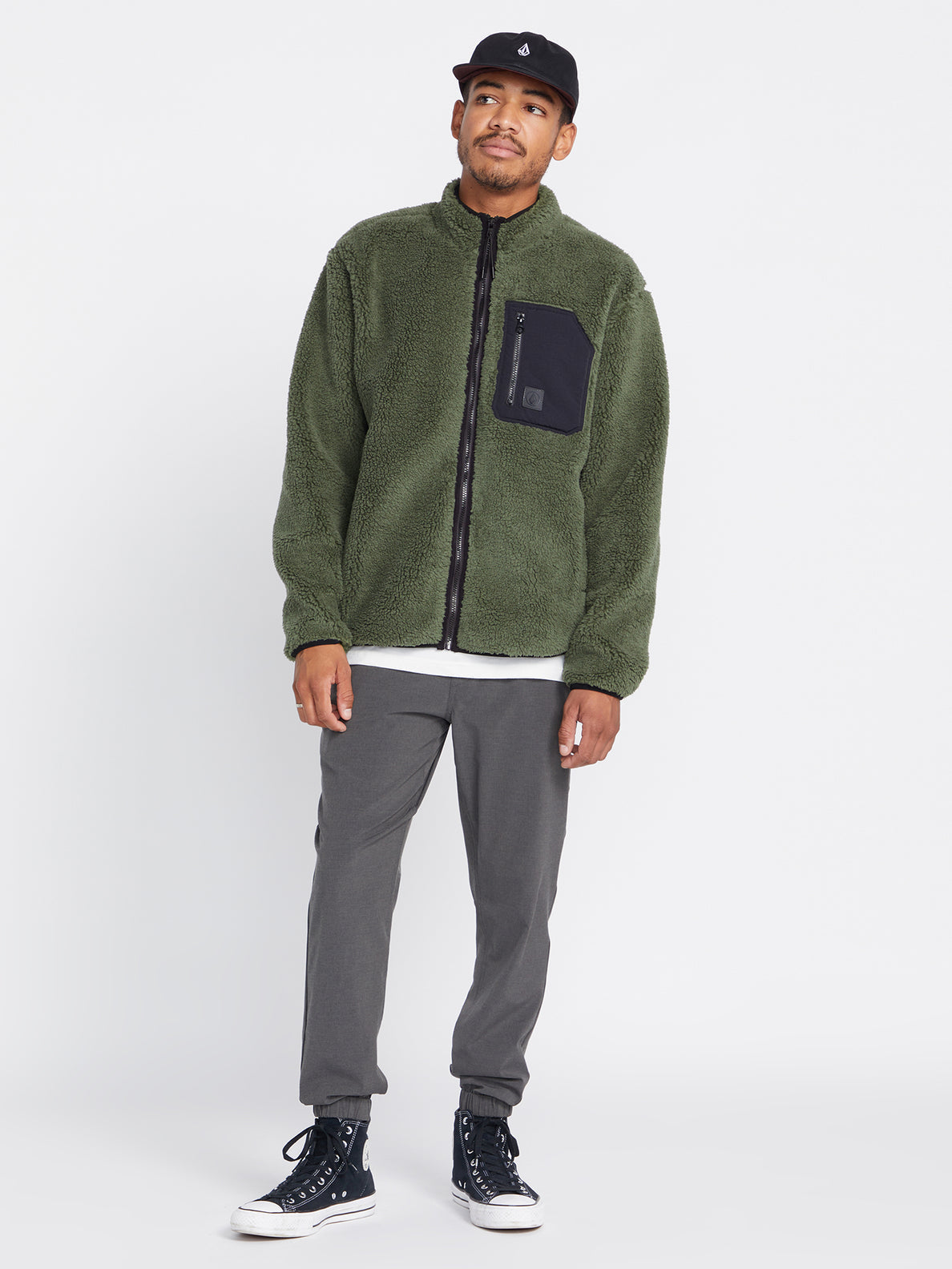 Muzzer Fuzzar Zip Fleece Jacket - Squadron Green