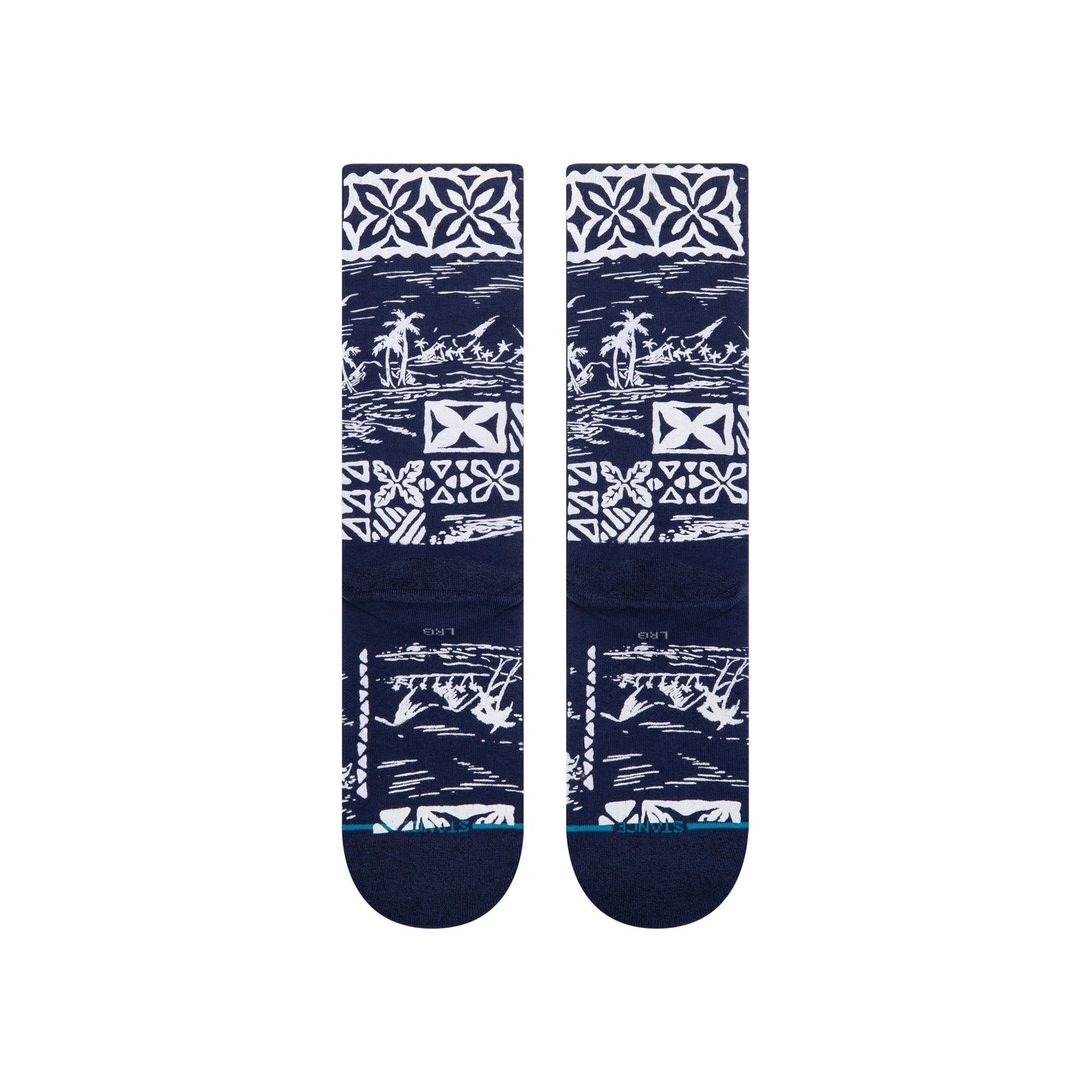 Chaussettes à motif hawaïen - Bleu 