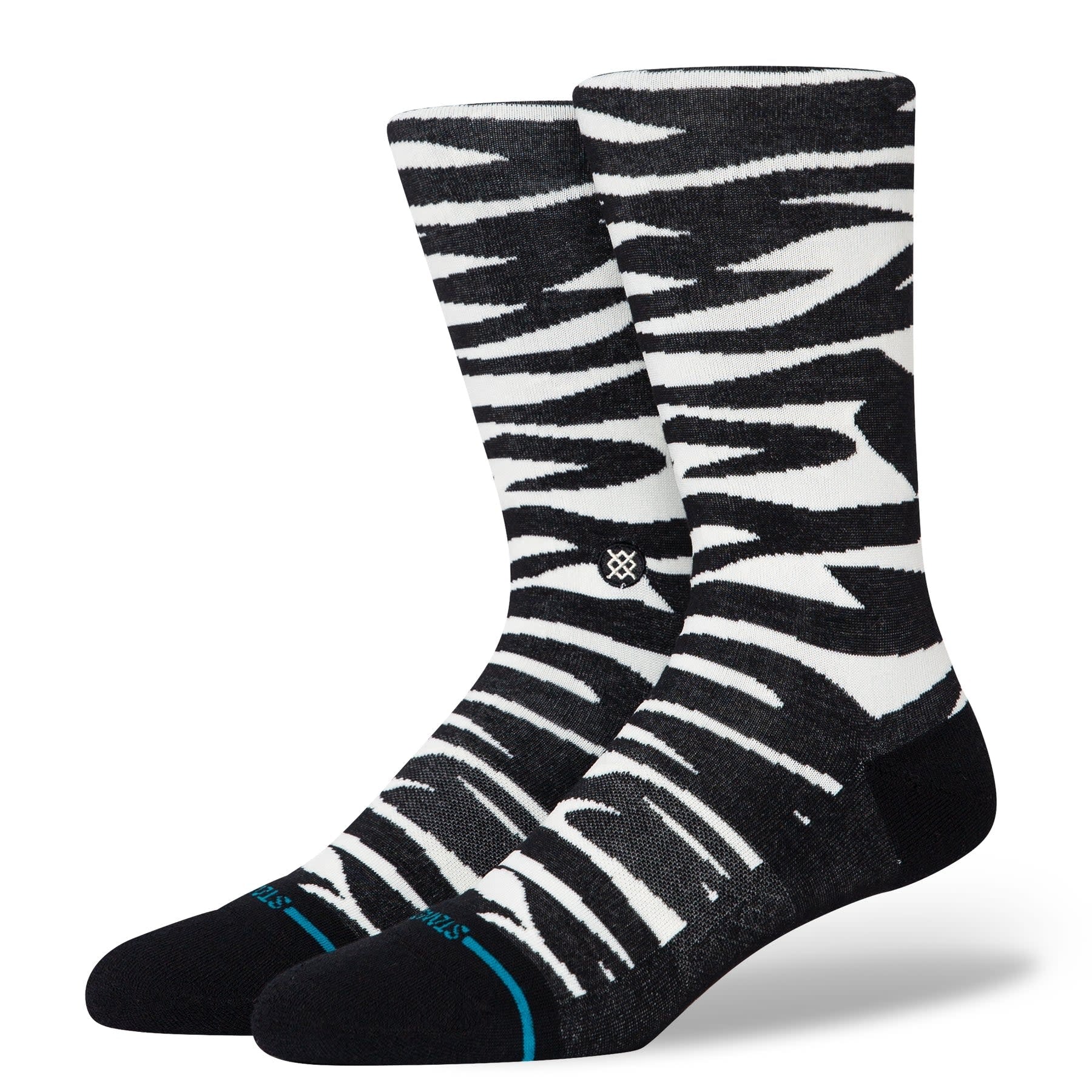 Spike Crew Socks - Black/White