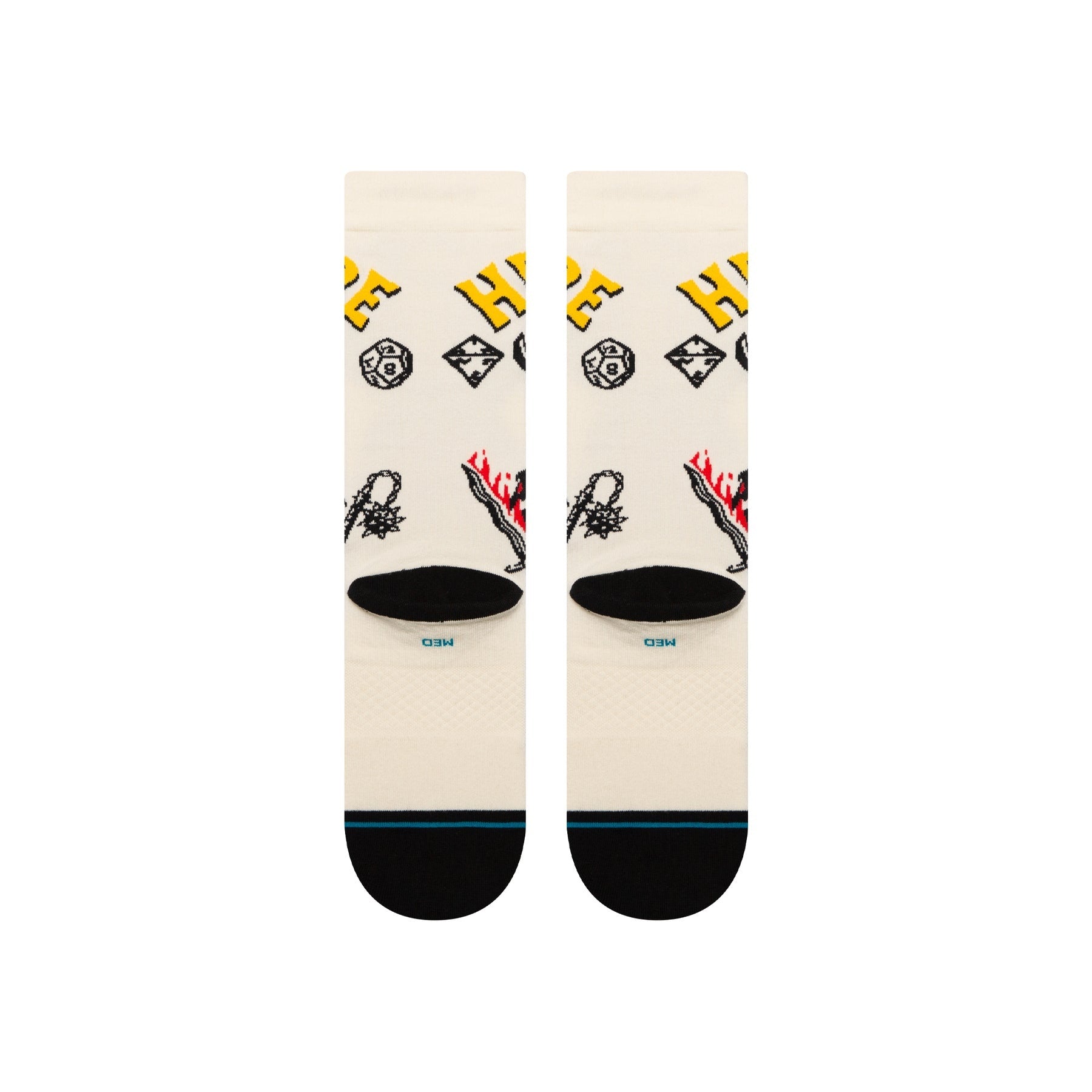 "Stranger Things" Hellfire Crew Socks - Vintage White