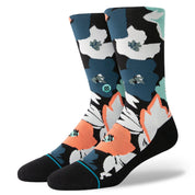 Flower Beds Crew Socks - Black