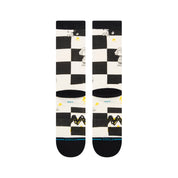 Peanuts Checked Crew Socks - Black