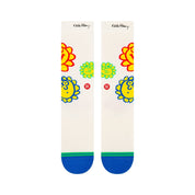 Chaussettes Happy Fields Crew de Keith Haring - Blanc cassé 