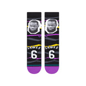 "NBA" Faxed Lebron Crew Socks - Black