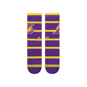 "NBA" Prep Stripe Crew Socks - Los Angeles Lakers