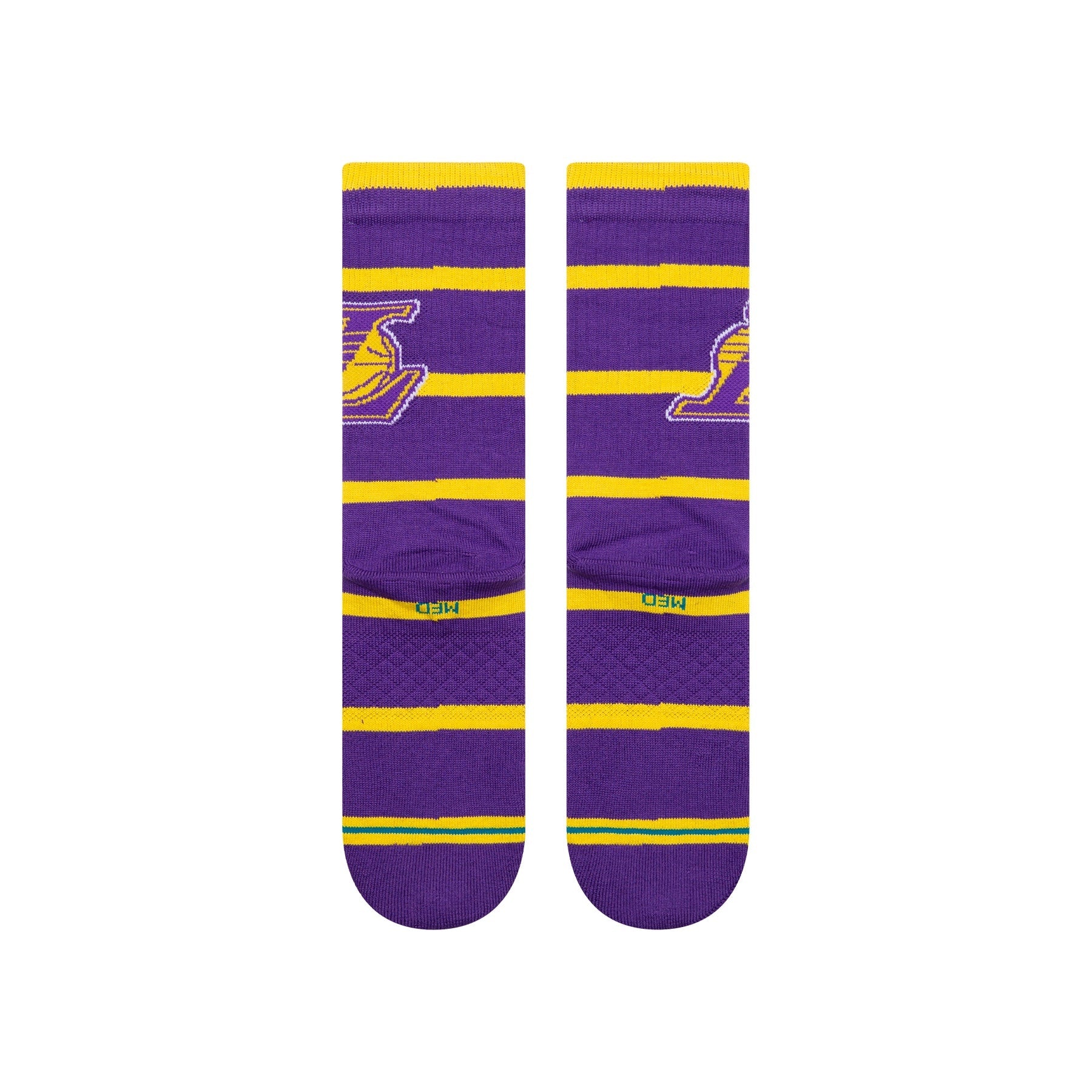 "NBA" Prep Stripe Crew Socks - Los Angeles Lakers