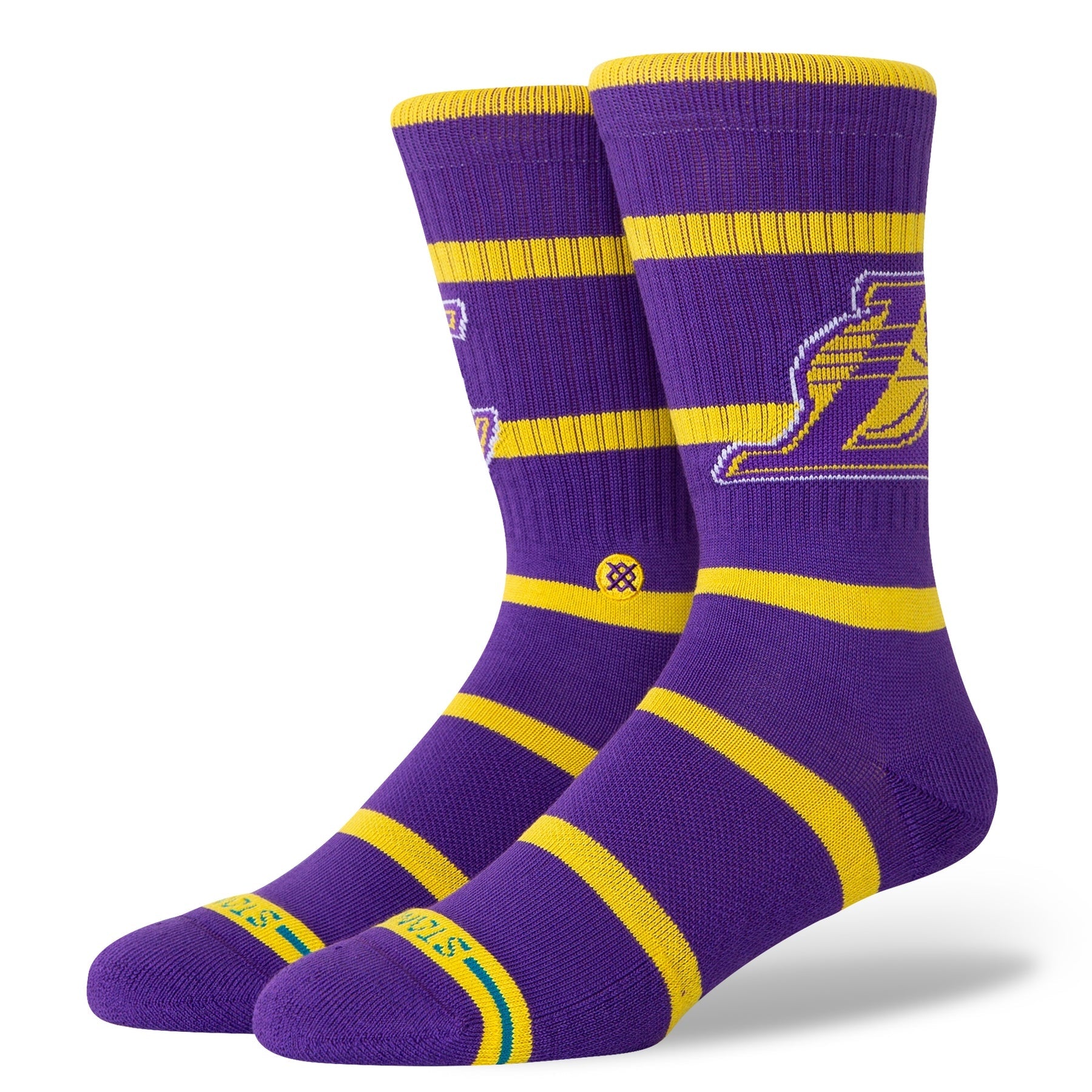 "NBA" Prep Stripe Crew Socks - Los Angeles Lakers