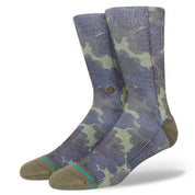 Hydrangea Crew Socks - Dark Green