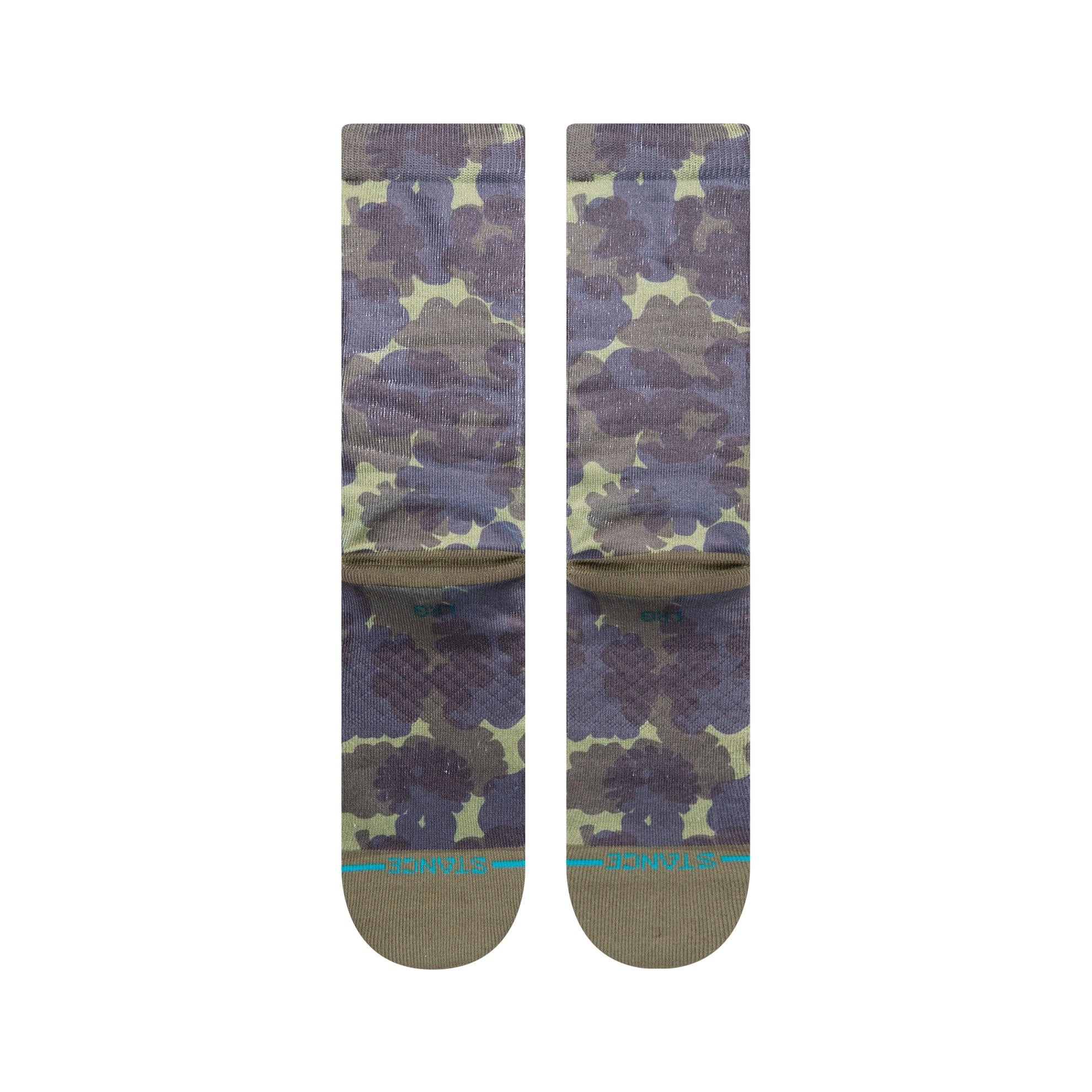 Hydrangea Crew Socks - Dark Green