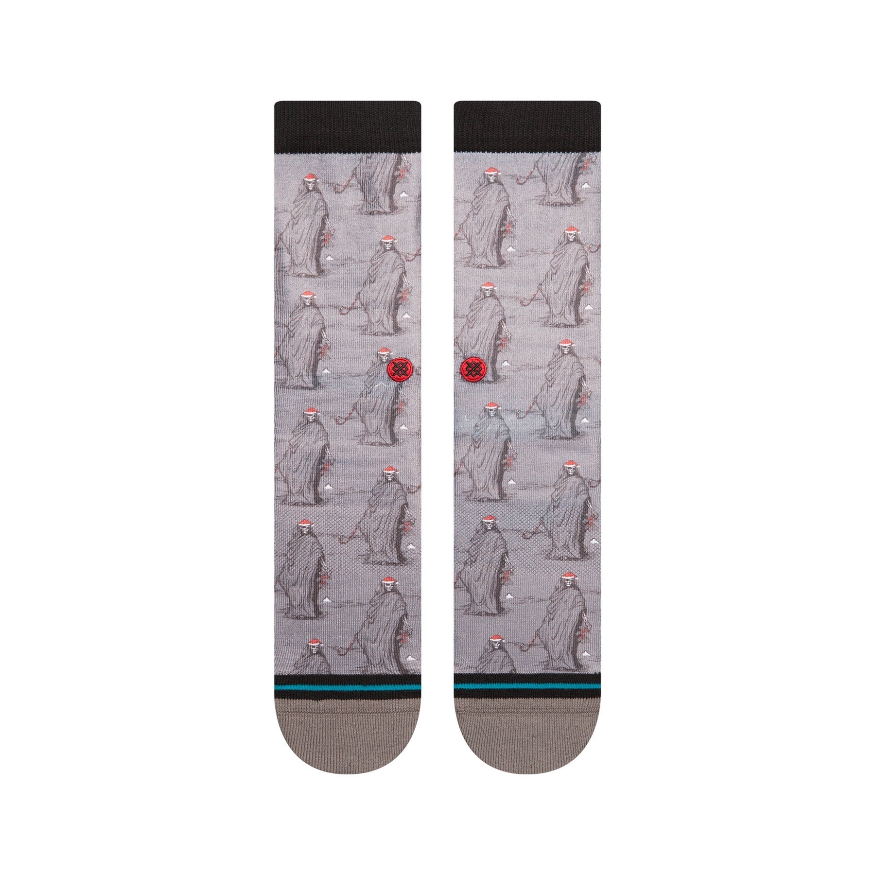 Happy Holideath Crew Socks - Grey