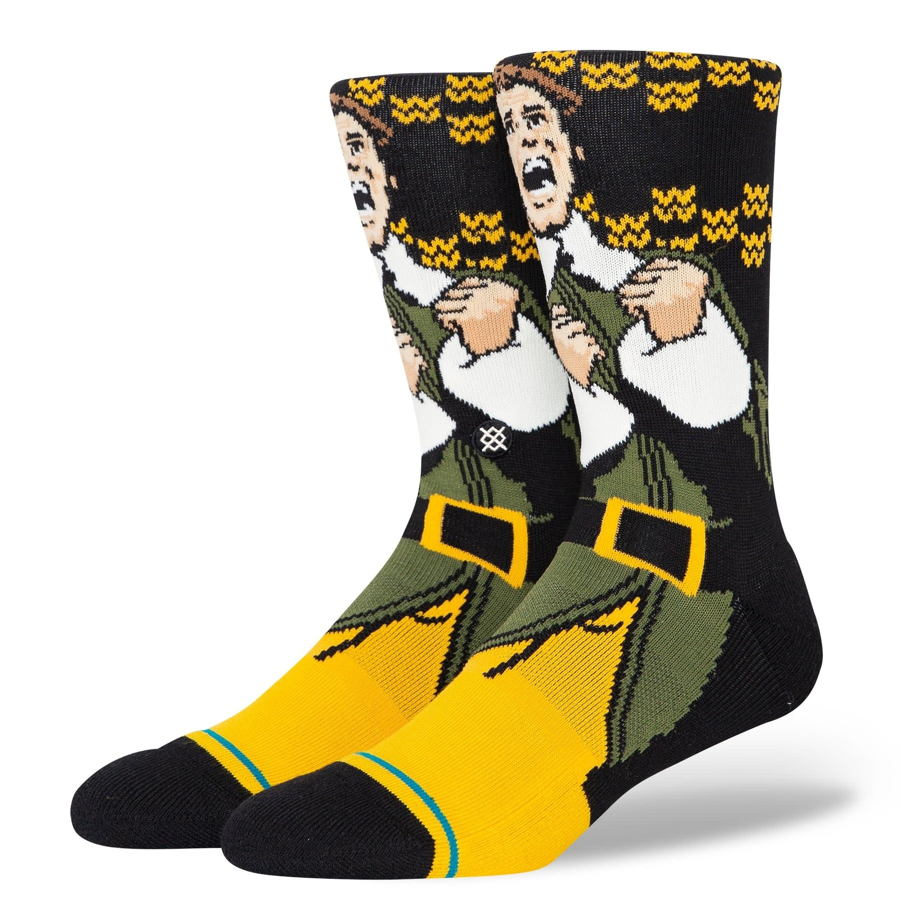 "Elf" Smiling's My Favorite Crew Socks - Black