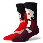 "Beetlejuice" Dearly Beloved Crew Socks - Bordeaux