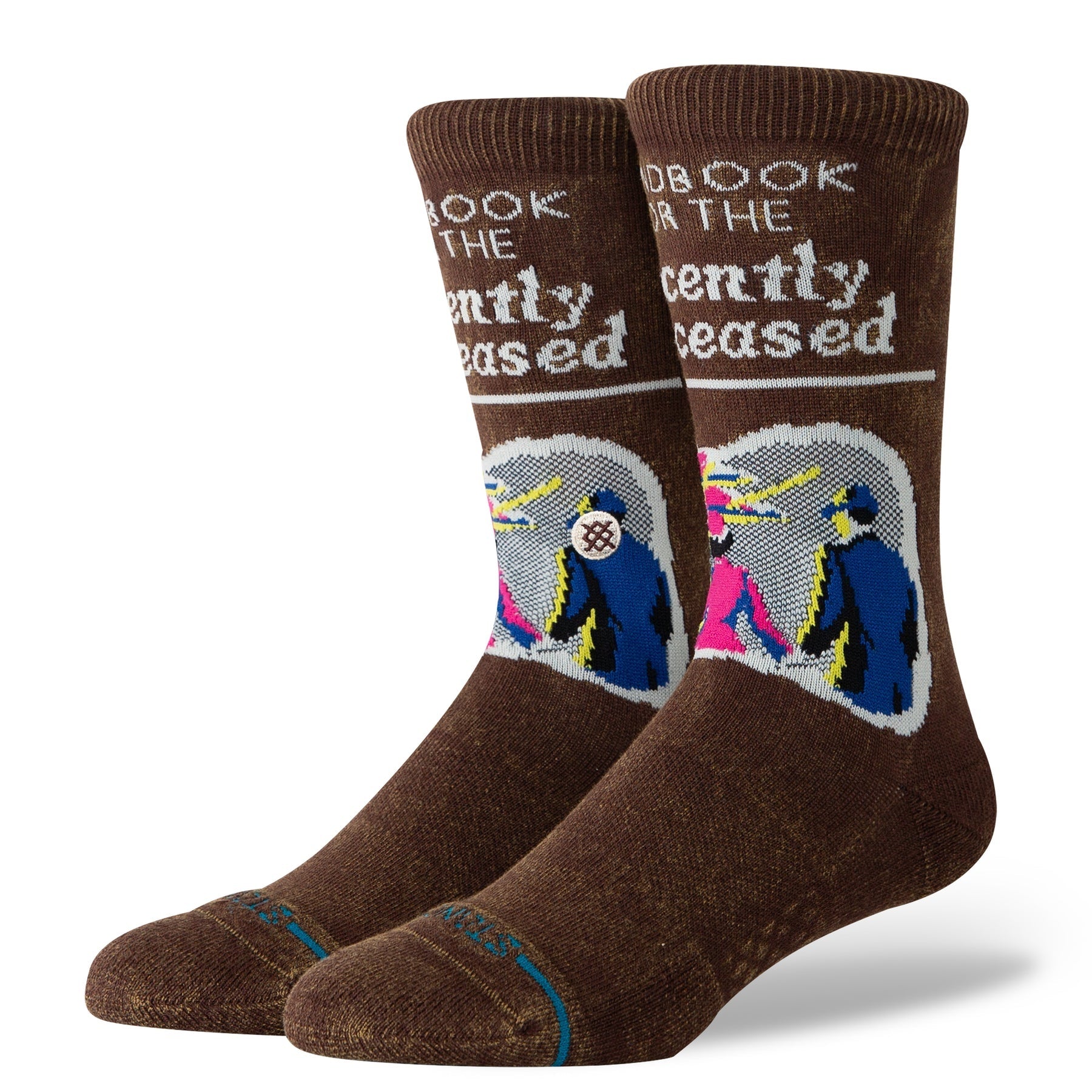 "Beetlejuice" Recently Deceased Crew Socks - Brown