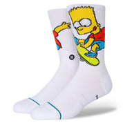 Bart Simpson Crew Socks - White