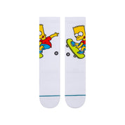 Bart Simpson Crew Socks - White