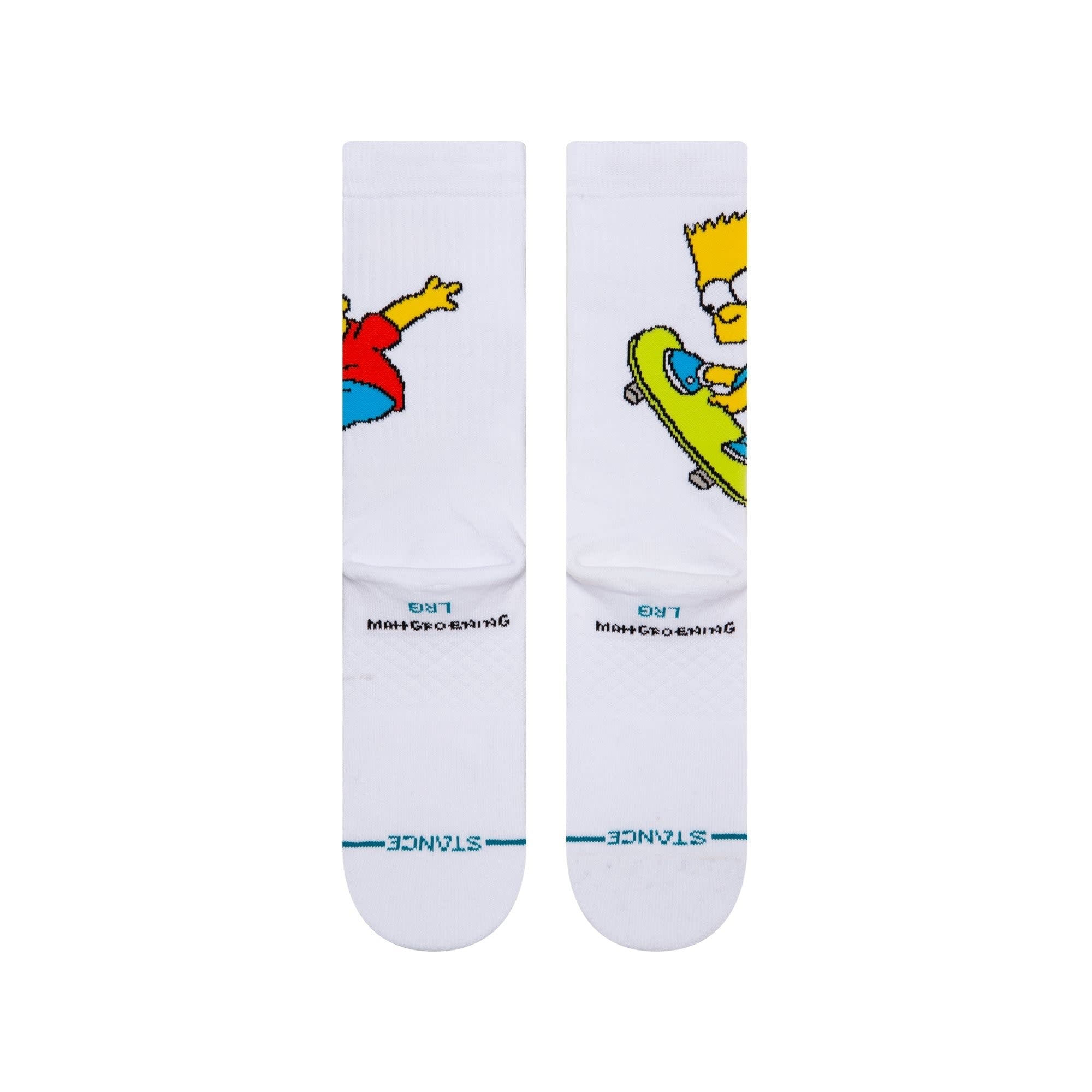 Bart Simpson Crew Socks - White