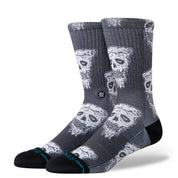 Pizza Face Crew Socks - White/Black