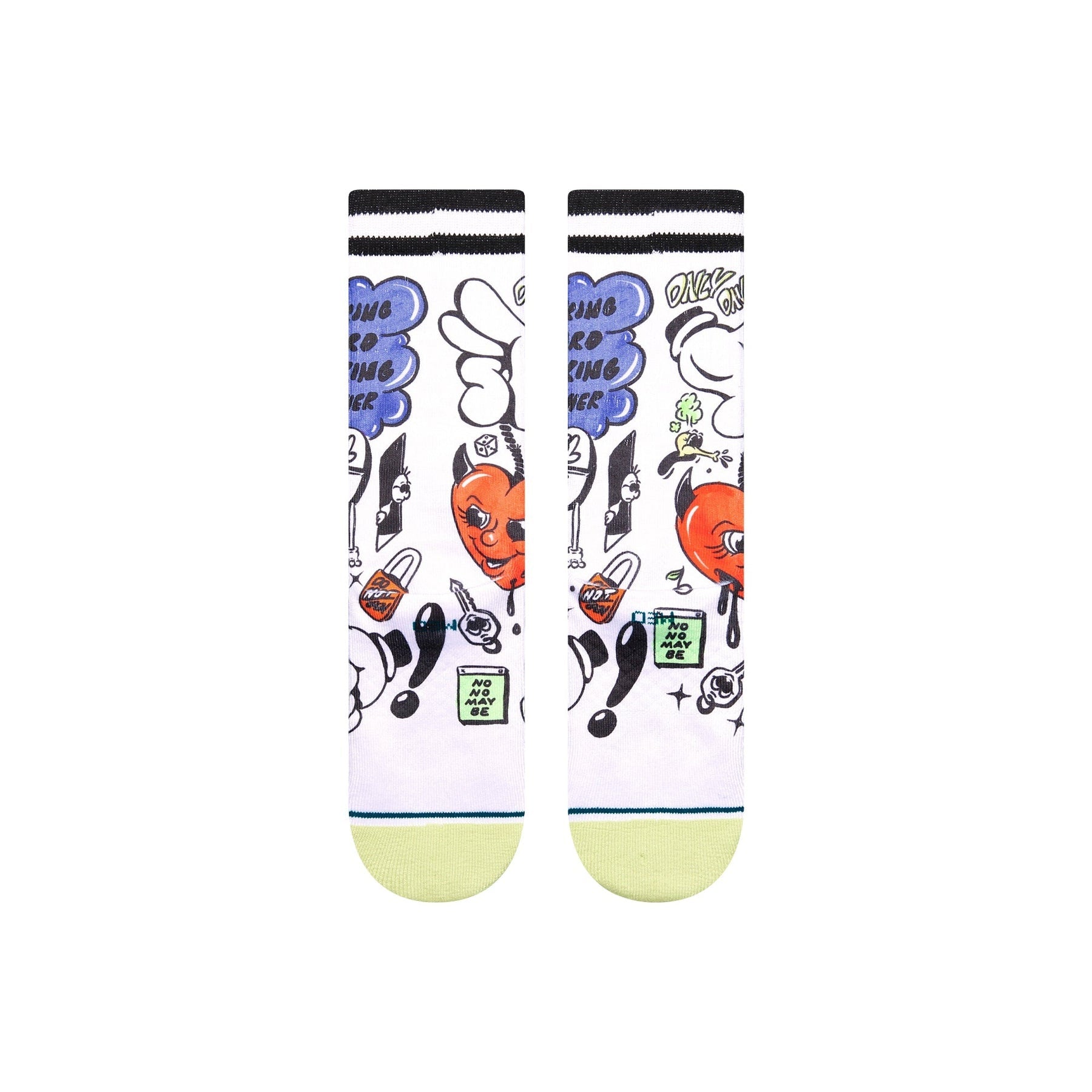 "Cheyne Brooking" Daily Danger Crew Socks - White