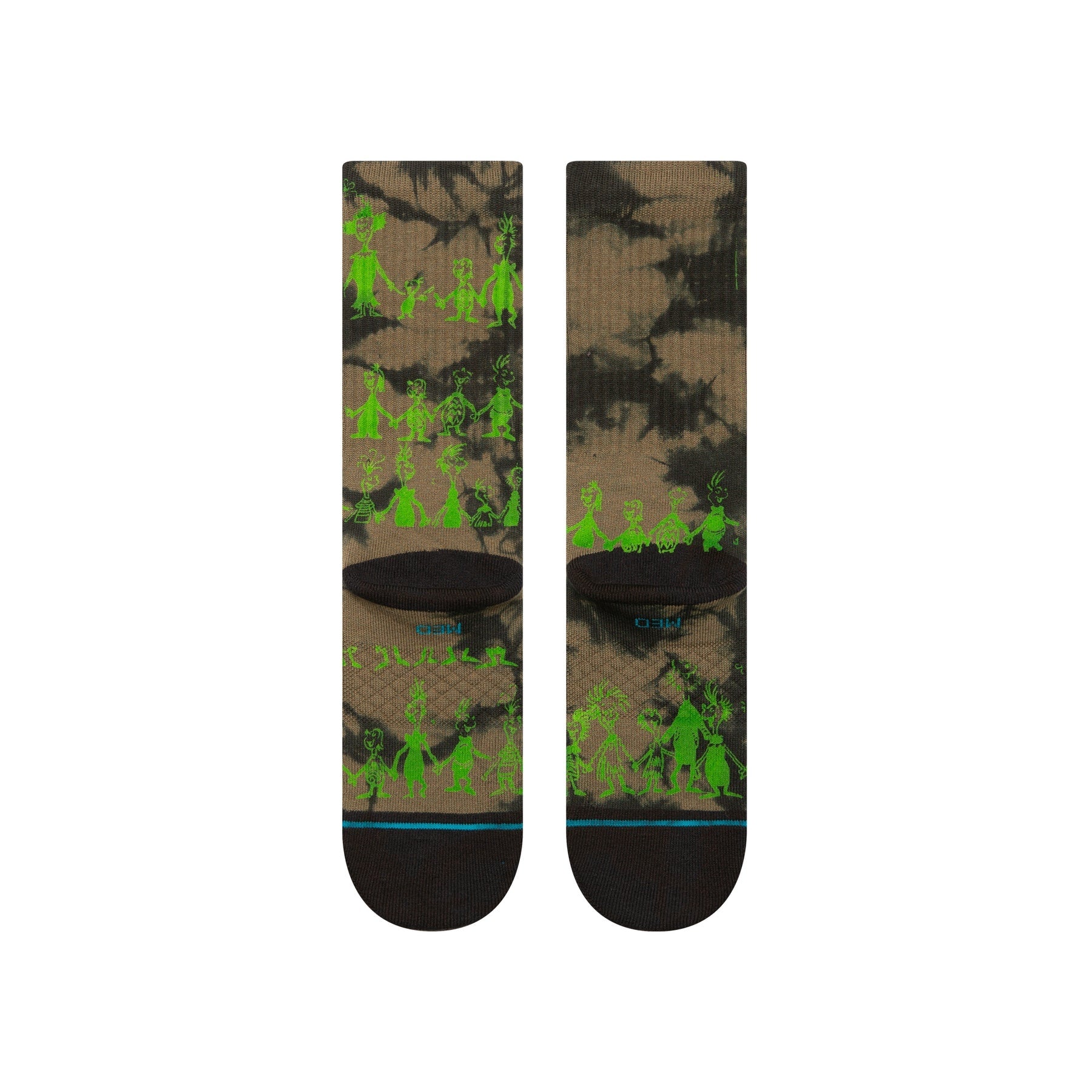 "The Grinch" Down In Whovile Crew Socks - Black