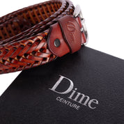 Braided Leather Belt - Caramel/Brown